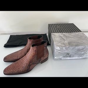Jo Ghost Snakeskin-Embossed Leather Chukka Boots